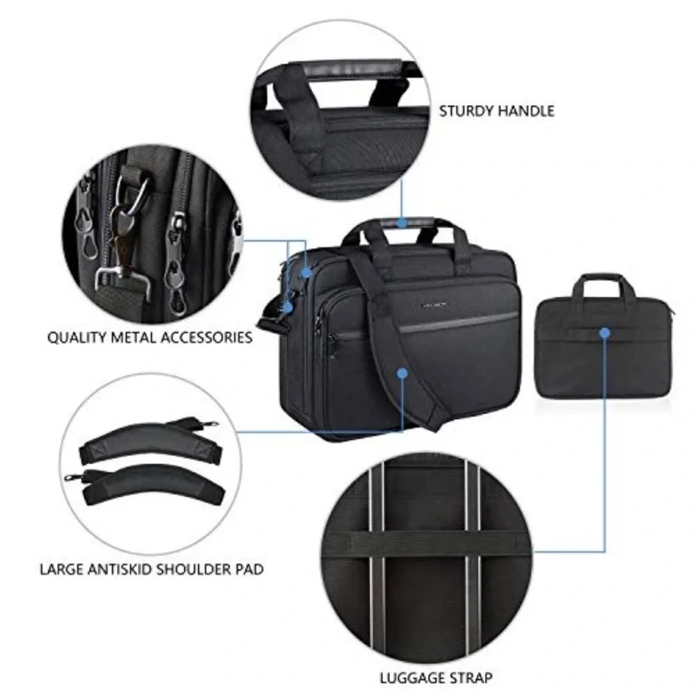 Kroeber Laptop Bag Premium Laptop Briefcase Fits up to 17.3 in Laptop Expands